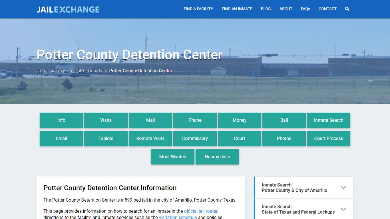 Potter County Detention Center, TX Inmate Search, Information